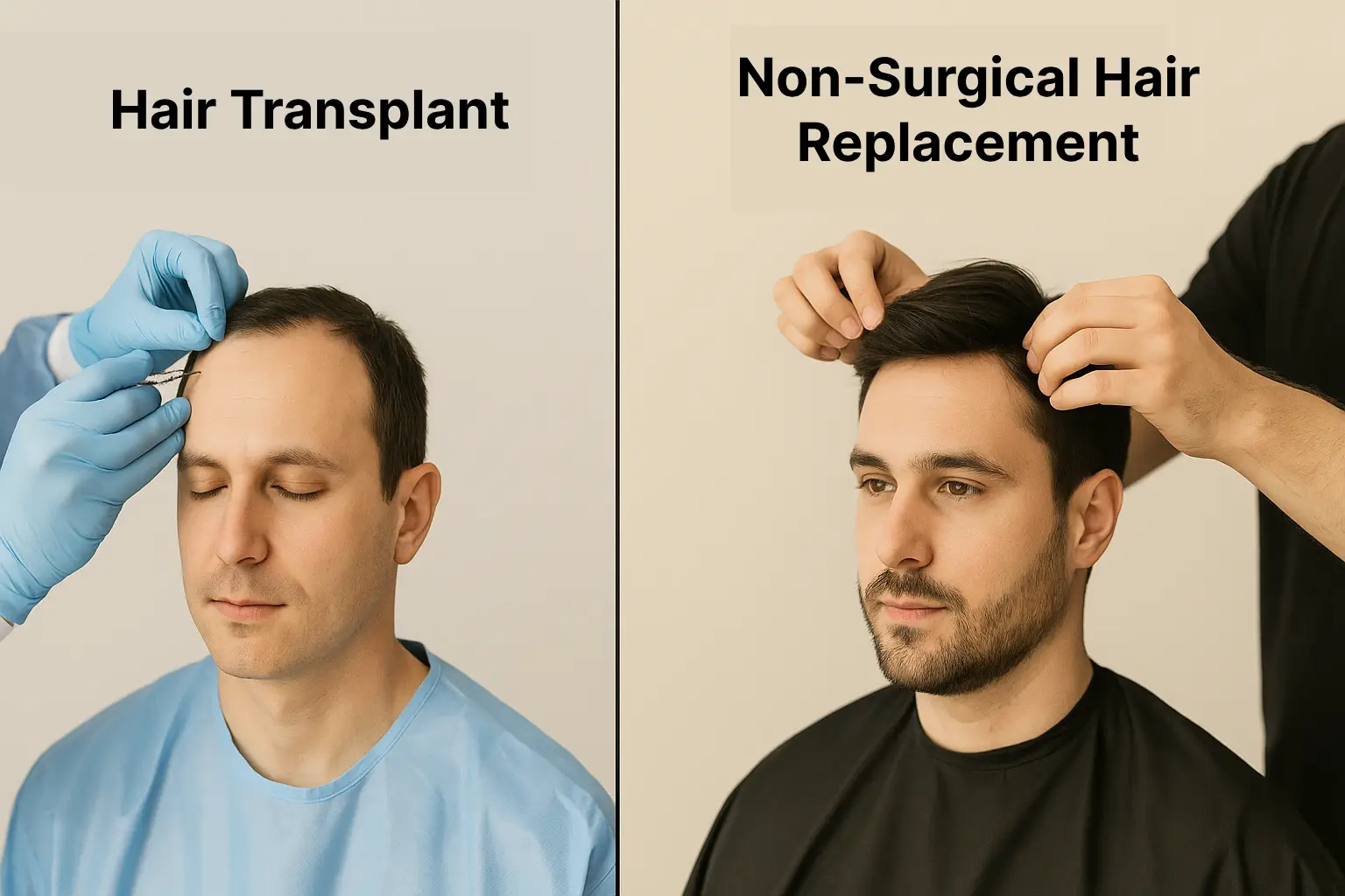 Non Surgical Hair Replacement vs Hair Transplant